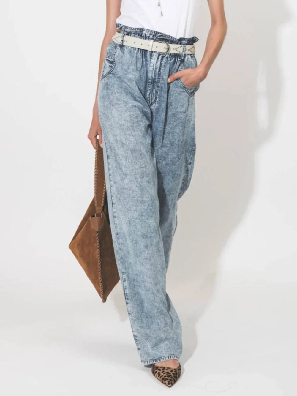 ISABEL MARANT ETOILE PRIANA TROUSERS IN BLUE SIZE FR 34 / US 2